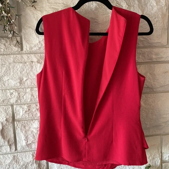 ♥️BCBG Maxazria Ruby Red Zipper Blouse - Medium - Picture 8 of 13